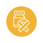 pill bottle with ribbon icon
